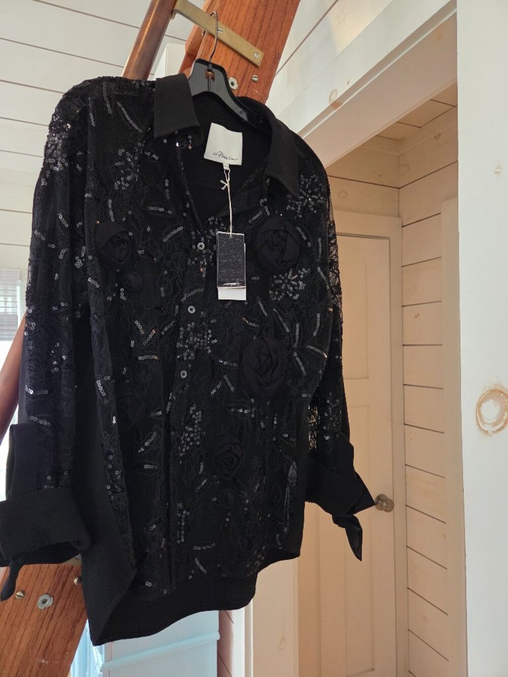 NWT Philip Lim Sequined Blouse sz s